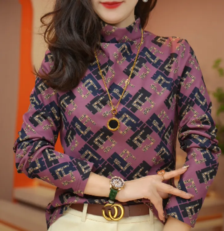 钻9109字母立领休闲宽松T恤印花运动户外碎花常规ol保暖修身型