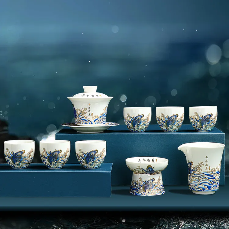 羊脂玉瓷茶壶功夫茶具礼盒装德化白瓷西施壶茶具套装国潮伴手礼品