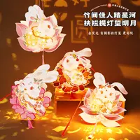 中秋节兔子灯笼儿童中式手提花灯2024新款手工diy材料发光灯笼