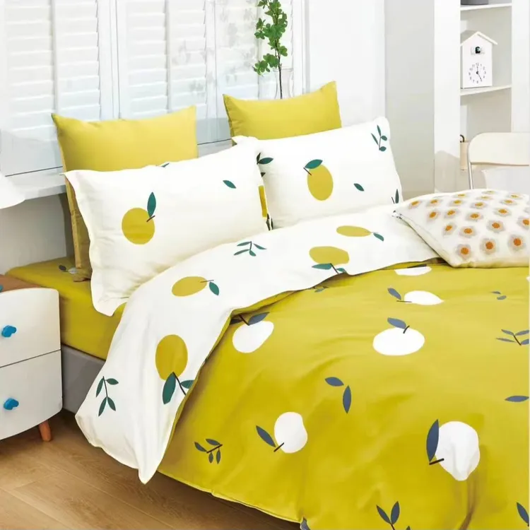 高支高密纯棉斜纹-绣源家纺床品定制-清新柠檬