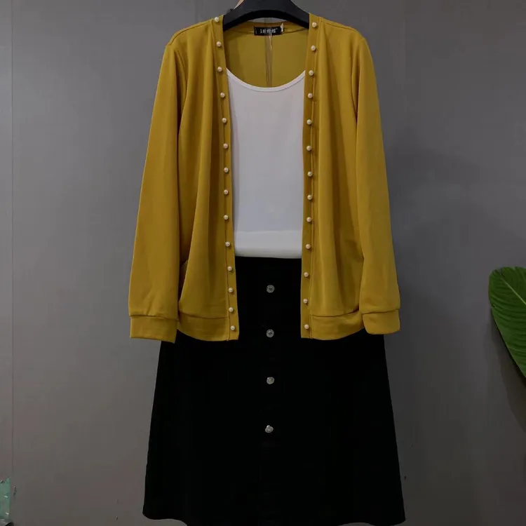 新款大码女装时尚重工假两件上衣半身裙（可单拍）