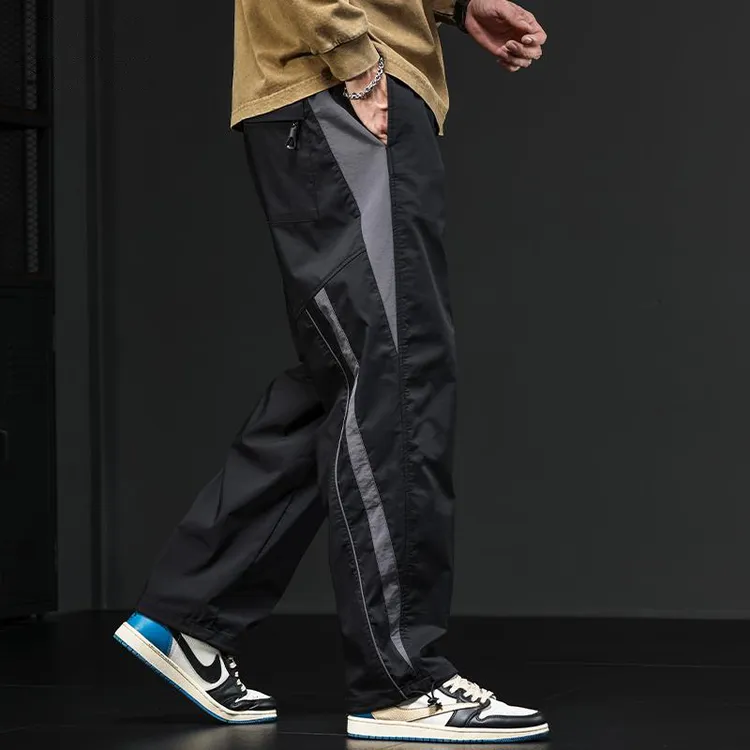 潮流休闲裤男春秋季高级感男士高街裤子垂感宽松男裤宽松直筒裤