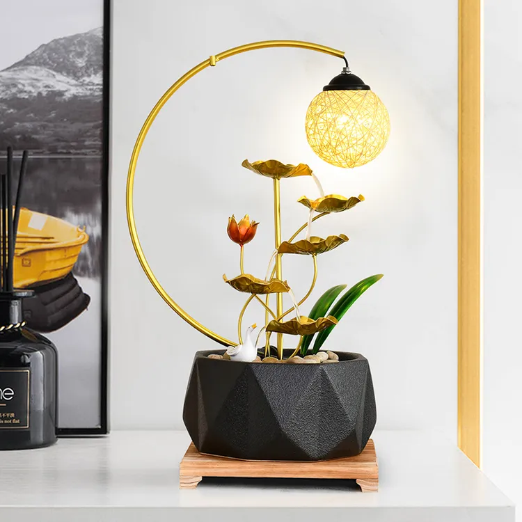 禅意客厅玄关假山流水喷泉循环水景观店铺开业礼物乔迁装饰品摆件