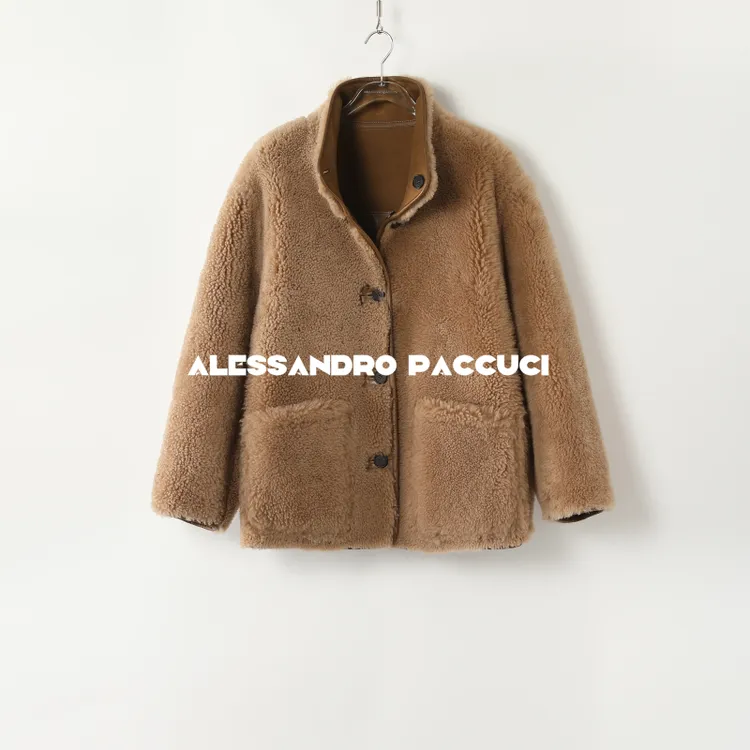 AP洛哥44026CM【黑标系列】土耳其进口羊皮毛一体双面穿立领外套 冬