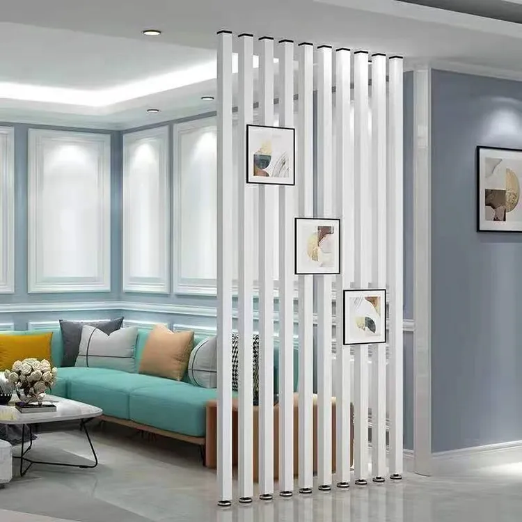 【结实耐用】简约现代客厅铁艺屏风隔断竖条装饰网红客厅免打孔立柱