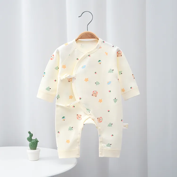 婴儿衣服春秋款0-6个月纯棉新生儿衣服四季款连体婴儿内衣A类无骨