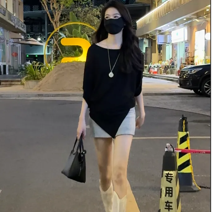 【不规则】2024夏季新款时尚不规则休闲宽松设计款t恤