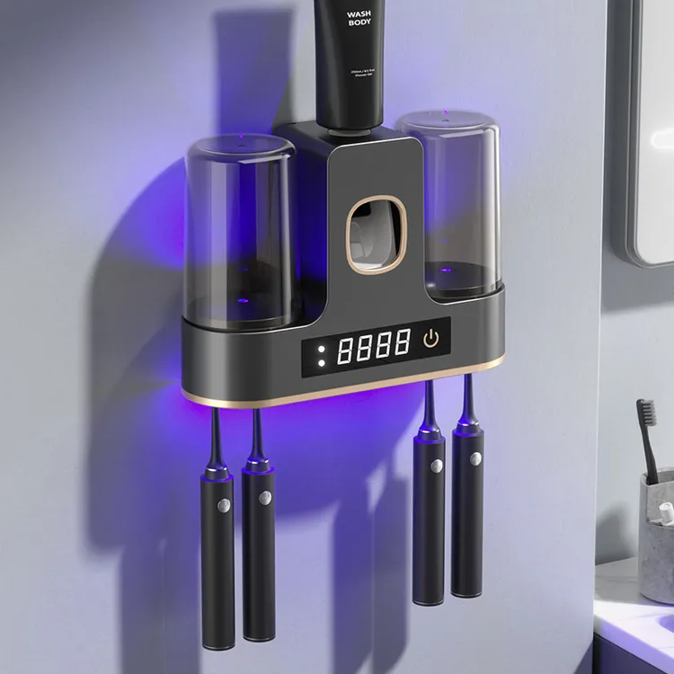 智能杀菌牙刷架烘干风干消毒牙刷架免打孔牙刷置物架情侣款洗漱