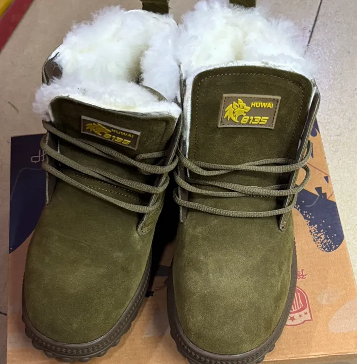 东北冬季保暖雪地靴男羊毛工装靴棉靴户外作战靴马丁棉鞋加绒加厚