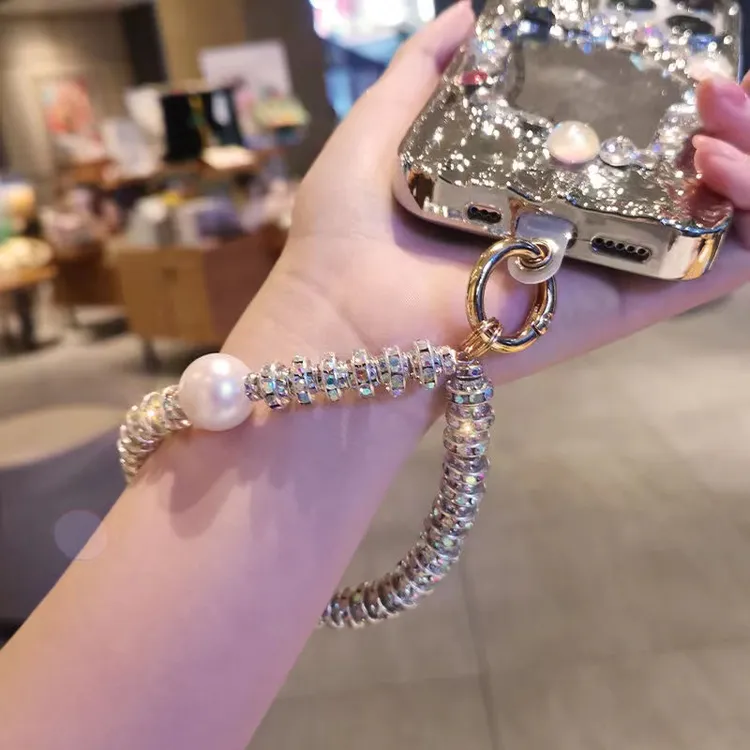 手机挂绳高级带钻手腕链子轻奢时尚百搭手工串珠链子水钻饰品