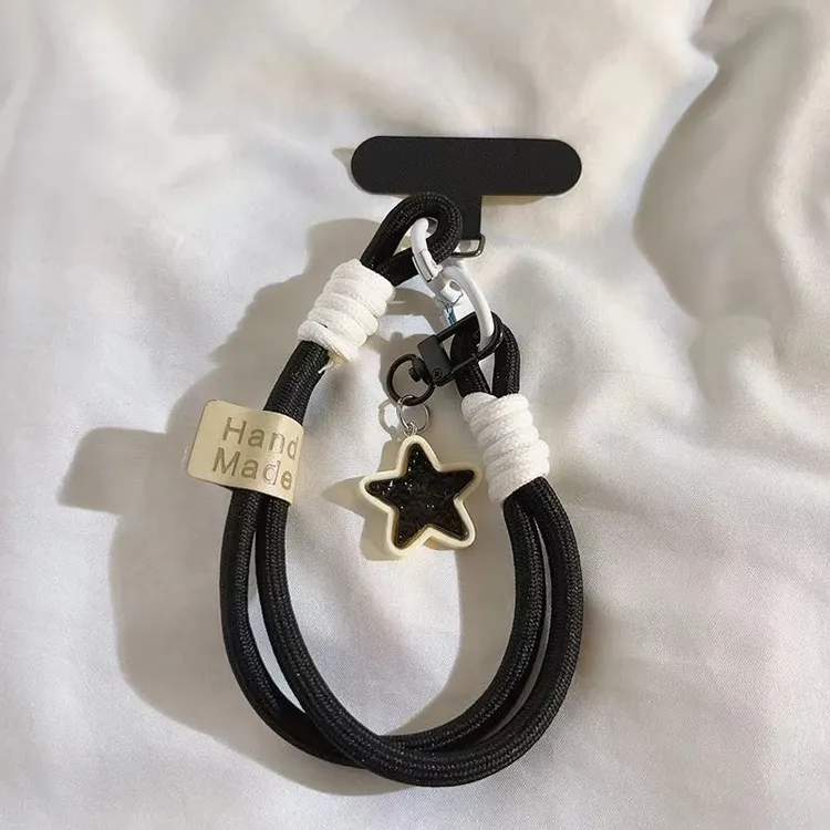 星星挂件手机挂绳潮流白边黑钥匙扣ccd短款相机挂链挂件手机通用