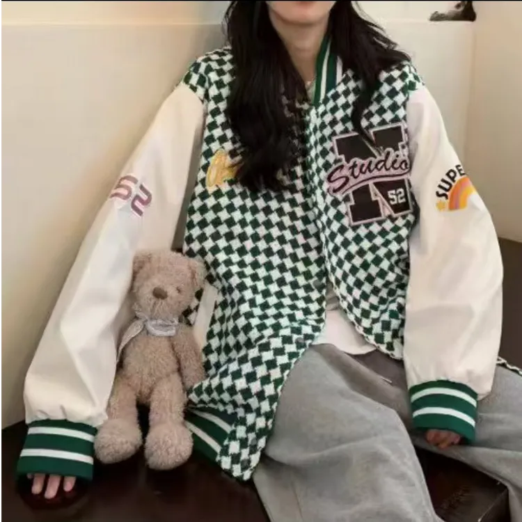 春秋刺绣字母棒球服外套（微瑕疵