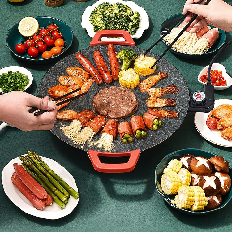 印·师傅多功能松弛感式烤肉盘烤盘精选麦饭石多用涂层双耳煎烤
