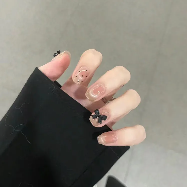 【30片】ins美甲片腮红波点蝴蝶结猫眼穿戴甲仙气显白气氛感美甲548
