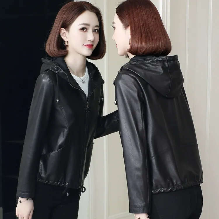 迈宝莉海宁真皮皮衣女2024新款绵羊皮夹克外套休闲短款皮夹克1177