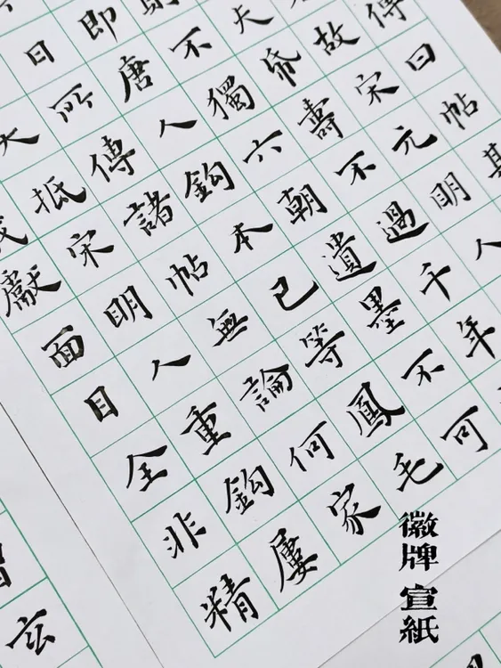 徽牌方寸白色蜡染格子日课手工制宣纸偏熟偏滑蜡笺纸