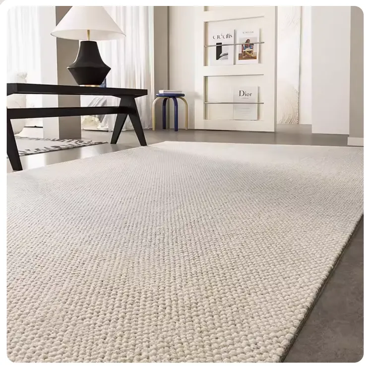 新西兰进口羊毛地毯客厅法式轻奢高级奶油风沙发地垫满铺加厚家用