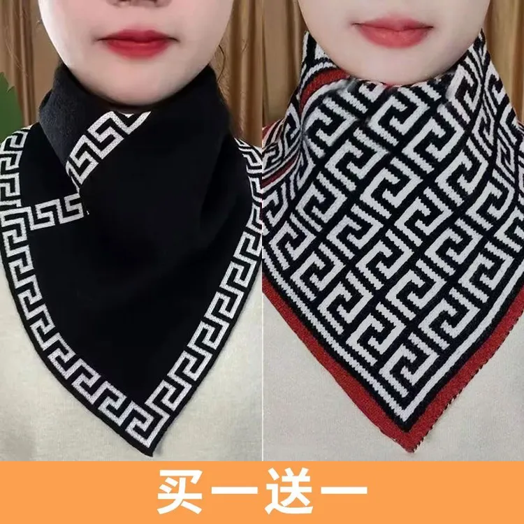 秋冬三角围巾护颈小围脖围巾保暖套头假领懒人脖套男女通用三角巾