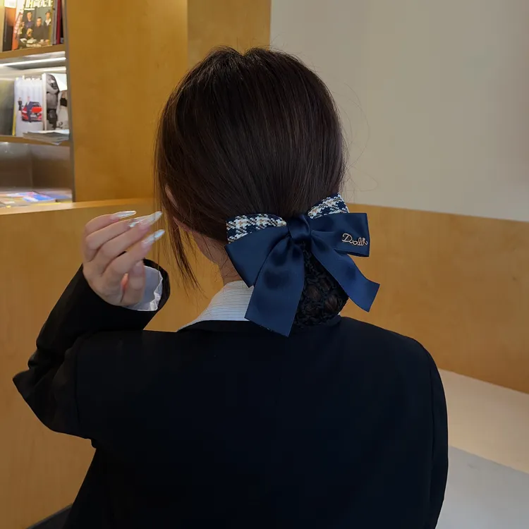 米束头花女职业发网空姐盘发护士专用盘发网兜小香风