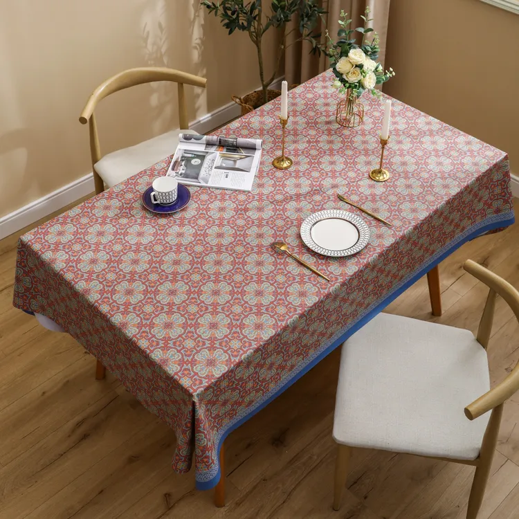 惟诚仿小牛皮防烫防油防水花团锦簇桌布茶几布