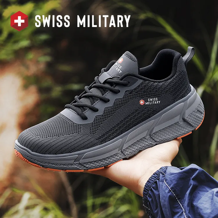 品牌瑞士军工SWISS MILITARY跑步休闲鞋防滑耐磨户外登山徒步情侣