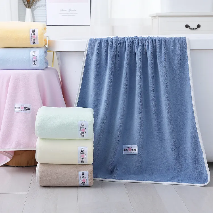 加厚加大浴巾高级家用成人珊瑚绒吸水不掉毛不褪色男士女洗澡毛巾