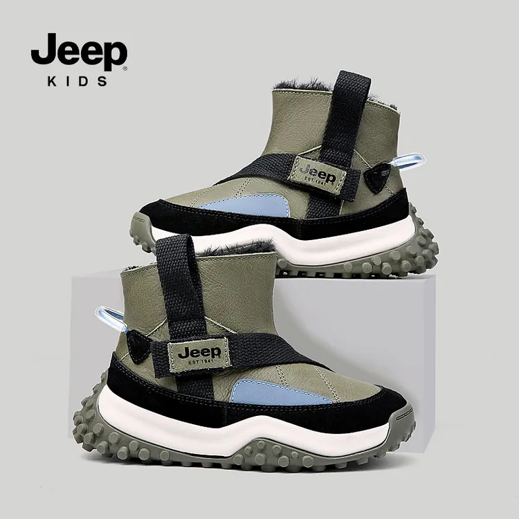 JEEP吉普童鞋冬季新款加绒保暖儿童运动鞋中大童男童6-12岁雪地靴