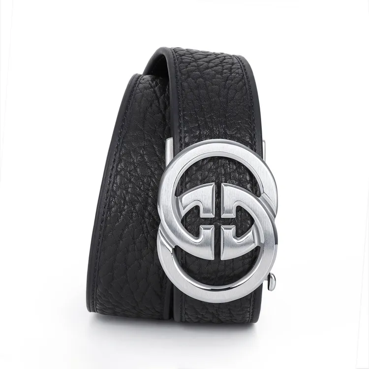 非洲进口牛皮腰带G扣不锈钢自动扣男士牛皮皮带时尚百搭商务休闲