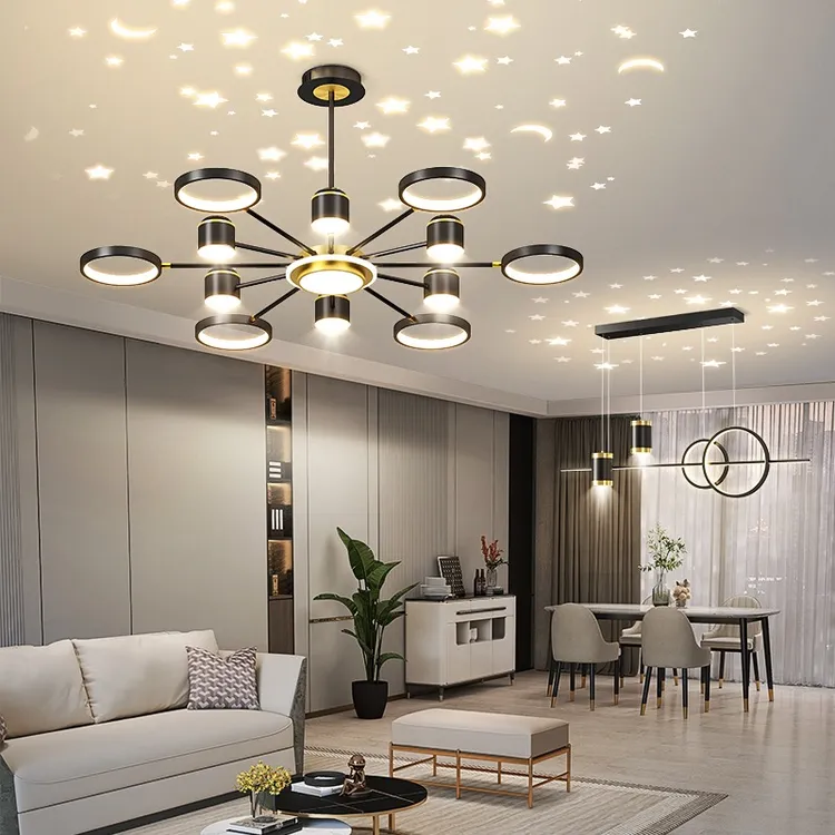 客厅吊灯客厅灯简约现代轻奢灯具照明2025年新款卧室餐厅星空吊灯