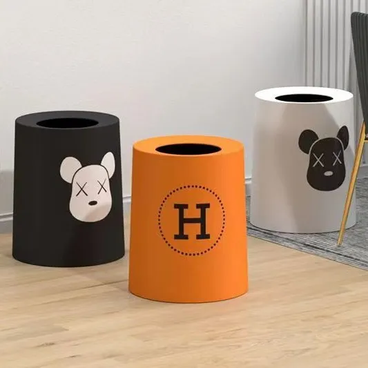 加厚双层家用垃圾桶大号厨房卧室客厅时尚高档纸篓耐摔宿舍大容量