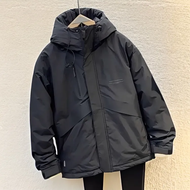 普丹希斐加厚羽绒服冲锋衣冬季男连帽白鸭绒百搭男士过年衣服新款