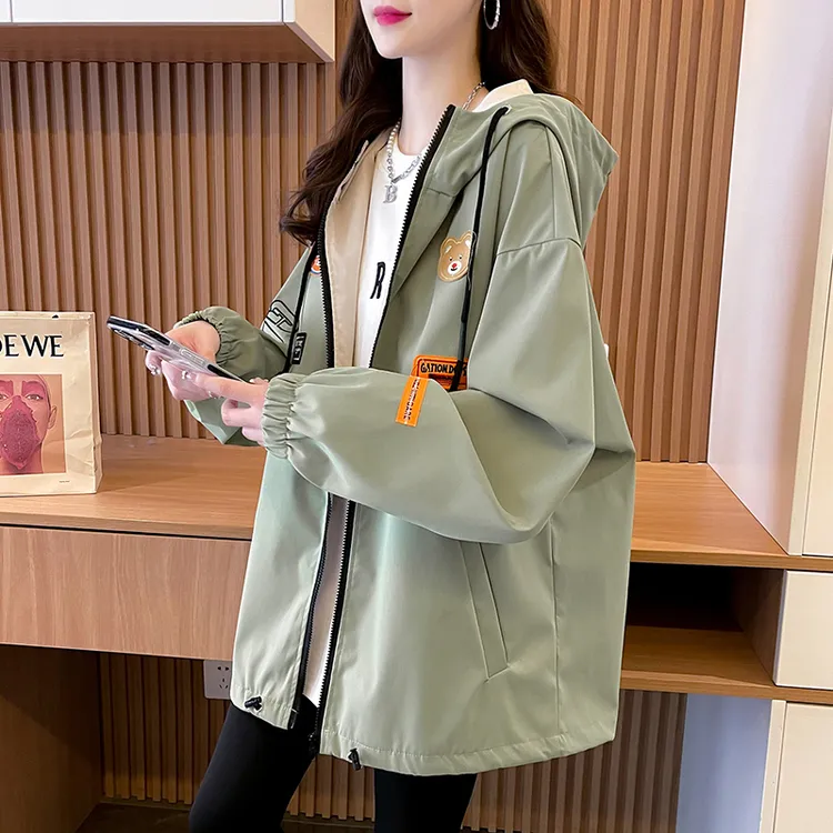 早秋夹克开衫风衣外套女2025年新款春秋爆款宽松休闲棒球服冲锋衣