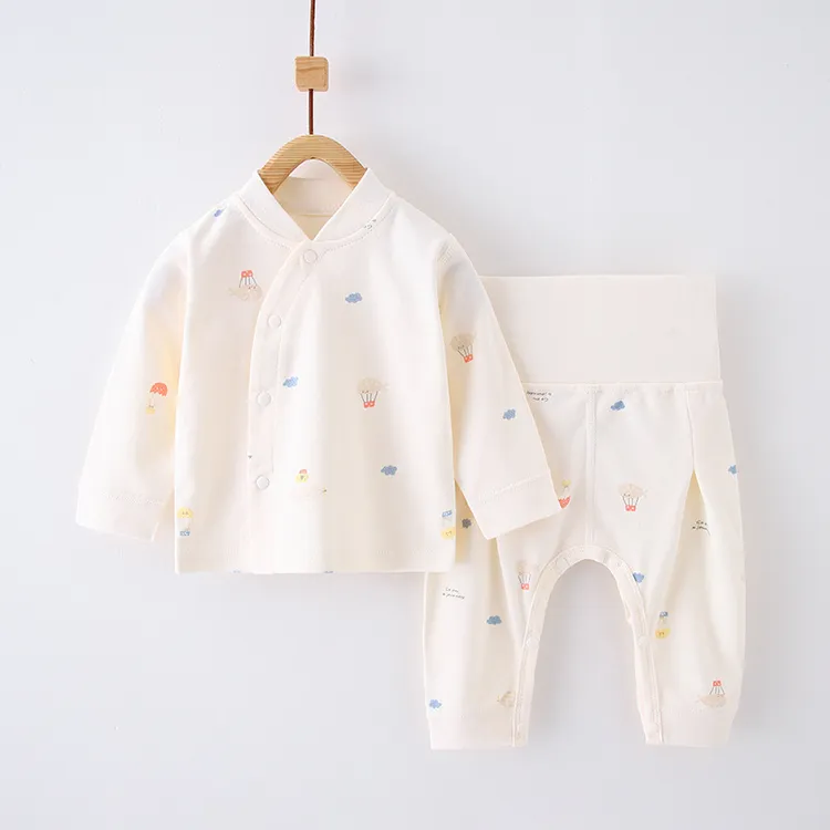 春秋季新生儿衣服高腰护肚宝宝秋衣秋裤套装纯棉无骨儿童打底内衣