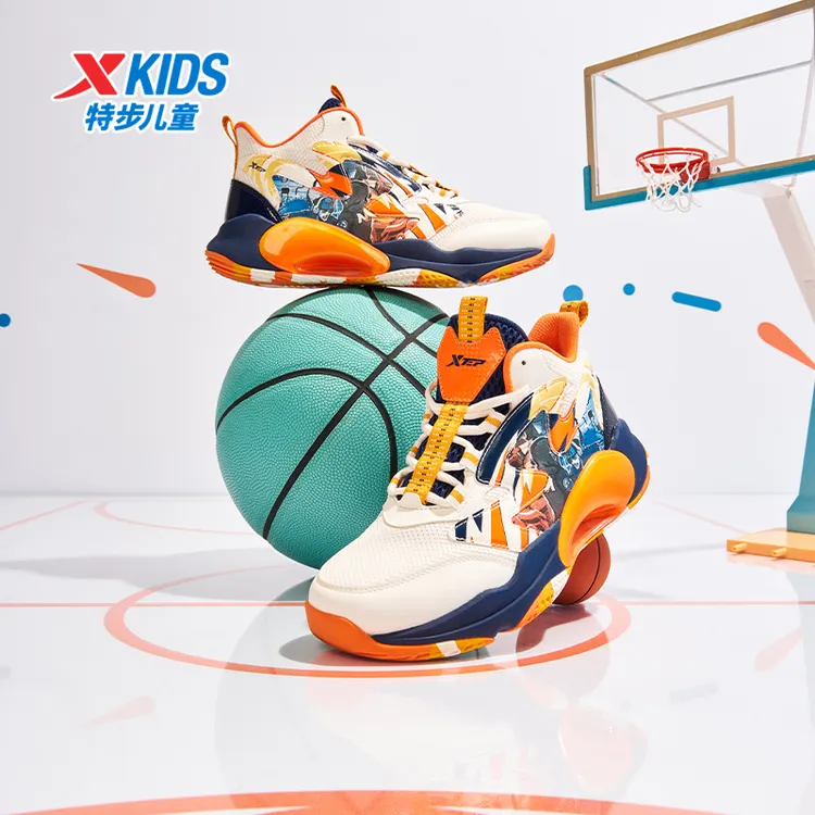 特步儿童冬季密网运动鞋大童户外减震防滑专业篮球鞋676115129205
