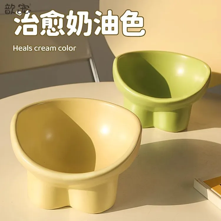 猫碗高颜值大口径猫食盆高脚护颈吃饭喝水饭碗狗碗防打翻宠物用品