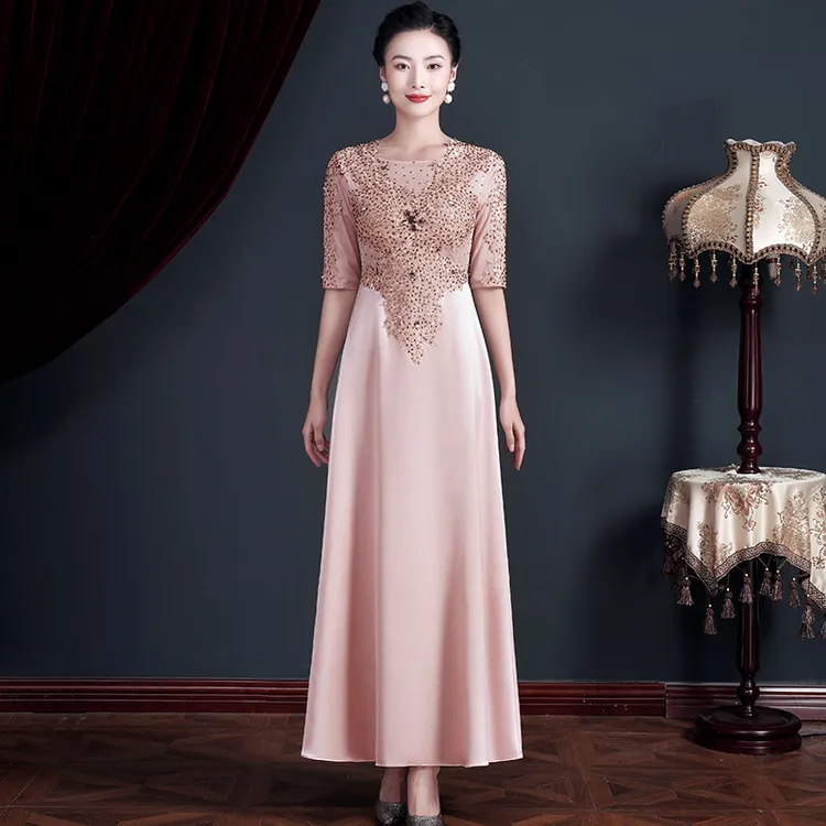 8082气质婚宴喜婆婆婚礼服装旗袍新款年轻洋气高定减龄显瘦晚礼服