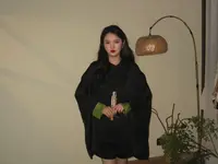 月畔湾【雪中梅】新女装文艺复古国风盘扣袖口撞色拼接衬衫上衣