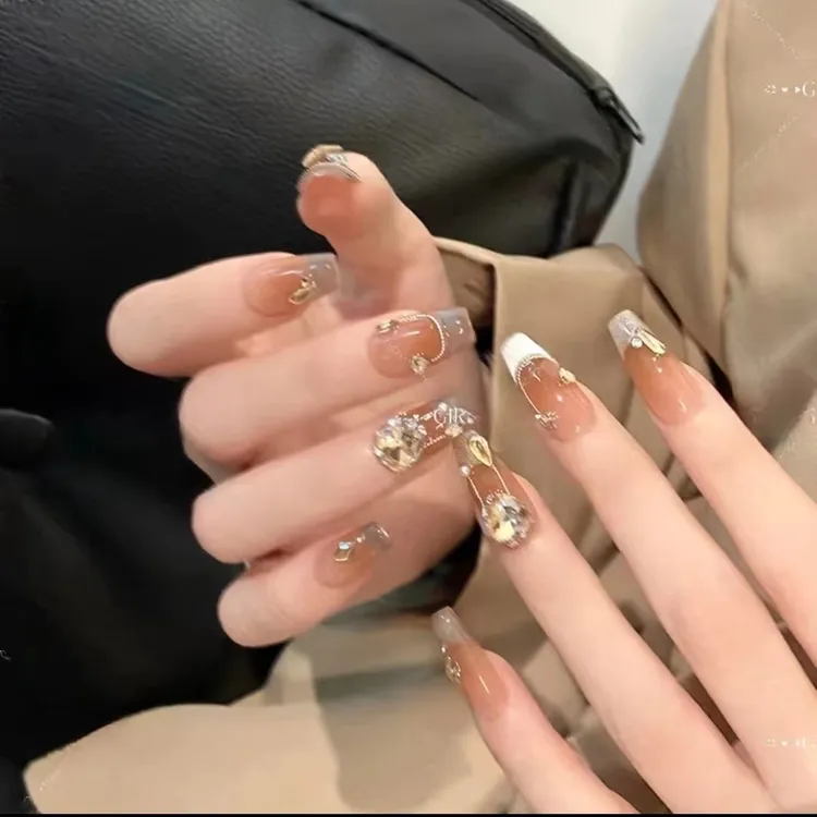 纯手工光疗穿戴甲顶楼千金2.0重复使用美甲可拆