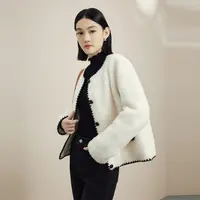 【可可专属】LIME/莱茵撞色羊毛箱外套短大衣LMFD9BOHCK02