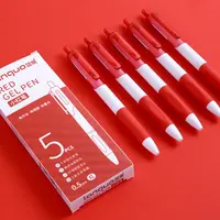 蓝果【经典速干小红笔】教师批改作业用按动红色中性笔学生试卷标记