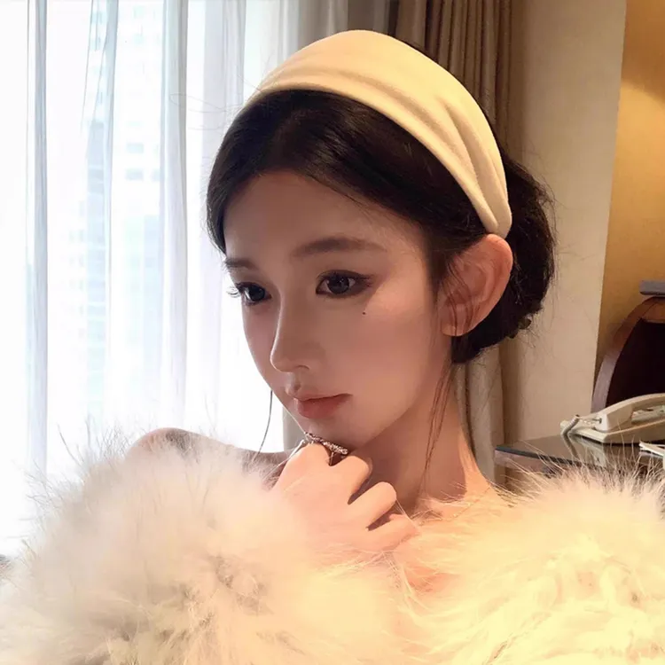 法式纯色宽边高颅顶发箍~ 氛围感气质洋气头箍2025新款百搭发卡女