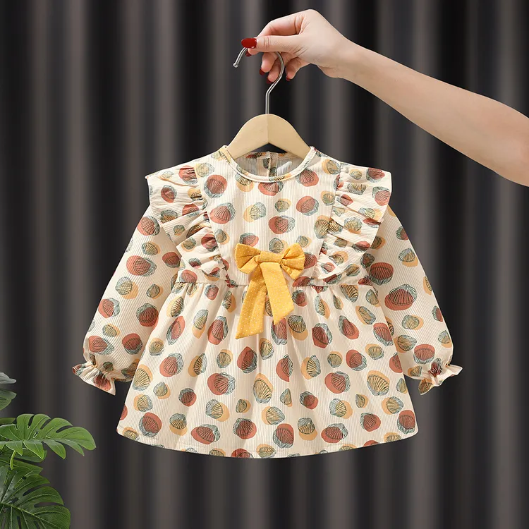 秋冬季儿童罩衣宝宝吃饭围兜防水防脏灯芯绒女童护衣婴幼儿反穿衣