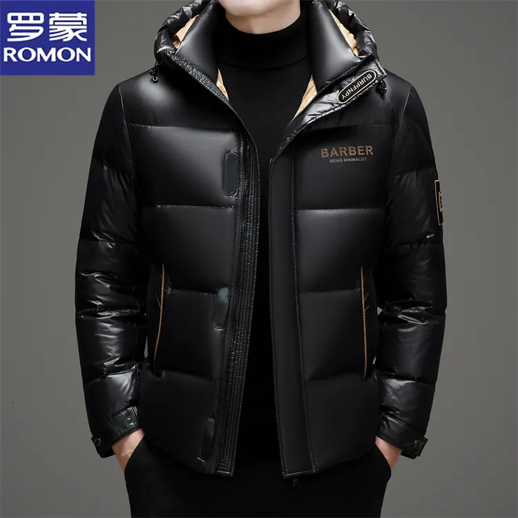 罗蒙男士羽绒服2024冬季新款加厚保暖抗寒轻奢冬装短款鸭绒外套潮