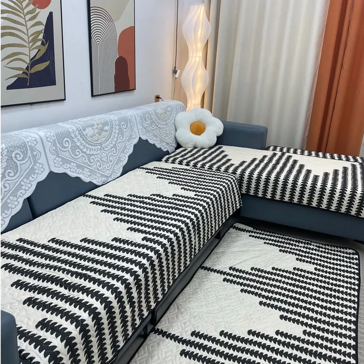 沙发垫一套四片坐垫防滑垫加厚加棉现代简约四季款沙发坐垫子