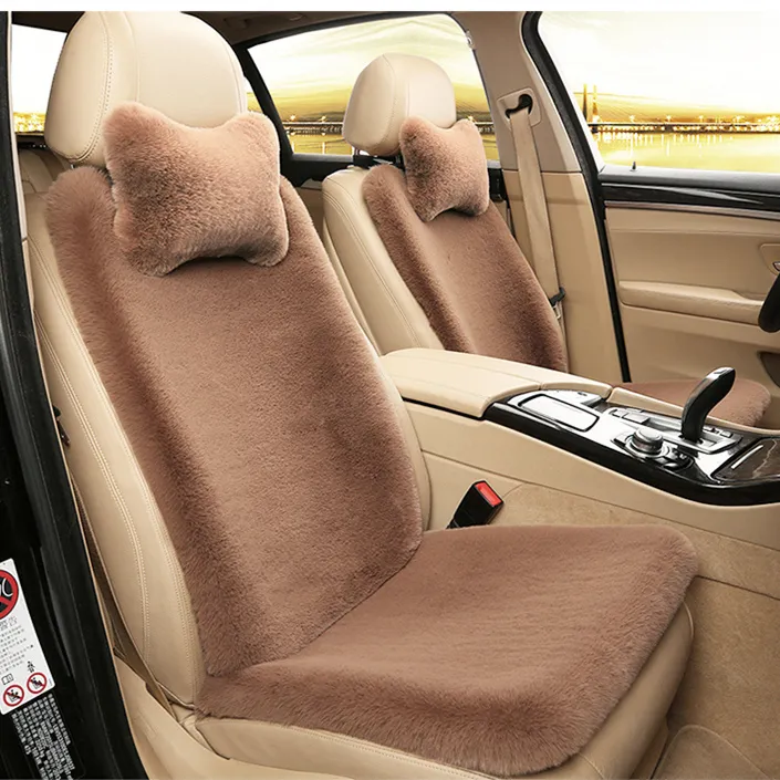 汽车坐垫冬季短毛绒座垫仿羊毛车垫冬天兔毛棉垫子小蛮腰座椅座套
