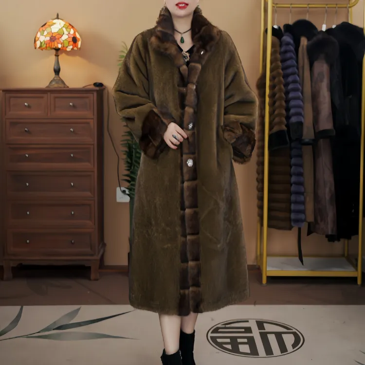 9117新款气质洋气一体百搭设计款外套时尚保暖复古皮毛一体 无