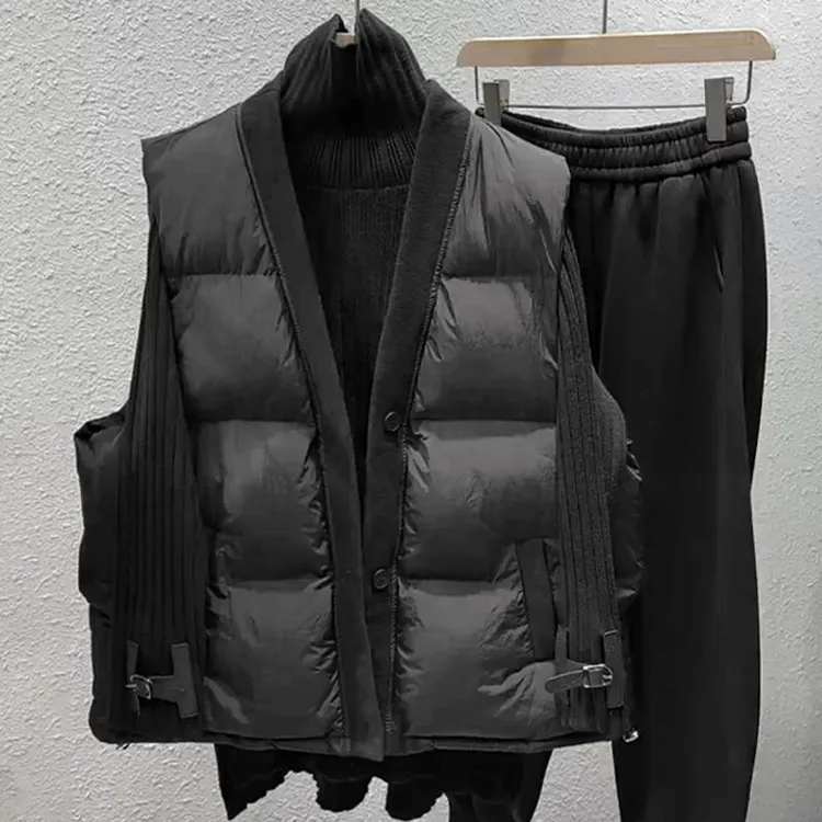 气质韩版遮肉宽松保暖坎肩棉服冬季新款时尚小众百搭开衫马甲外套