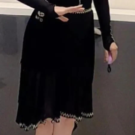 广场舞拉丁舞练习表演百搭款[秋韵]短裙有打底裤