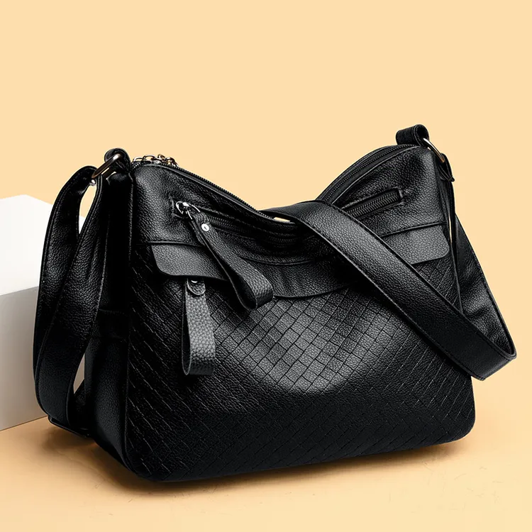 爆款真皮女士包包休闲轻便中老年妈妈包时尚单肩包简约斜挎包女包