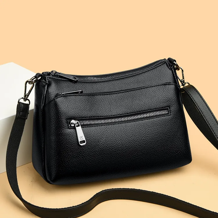 时尚百搭单肩妈妈包中老年休闲软皮简约小包包女士包包韩版斜跨包